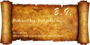 Babiczky István névjegykártya