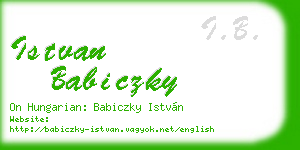 istvan babiczky business card