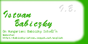 istvan babiczky business card